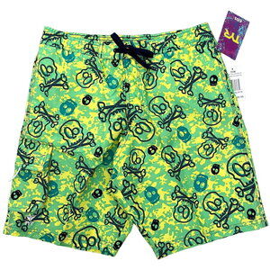 TYR Boys Skull Crossbone Challenger Swim Trunks - Yellow Green - Size XL 16-18